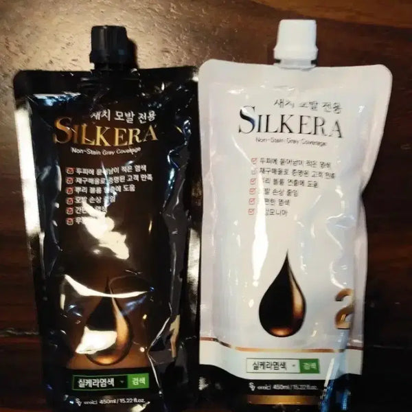 [BUNJANG] Silquera Gray Hair Dye 450ml / 실케라 새치 모발 전용 염색약 450ml 두피에 묻지 않은