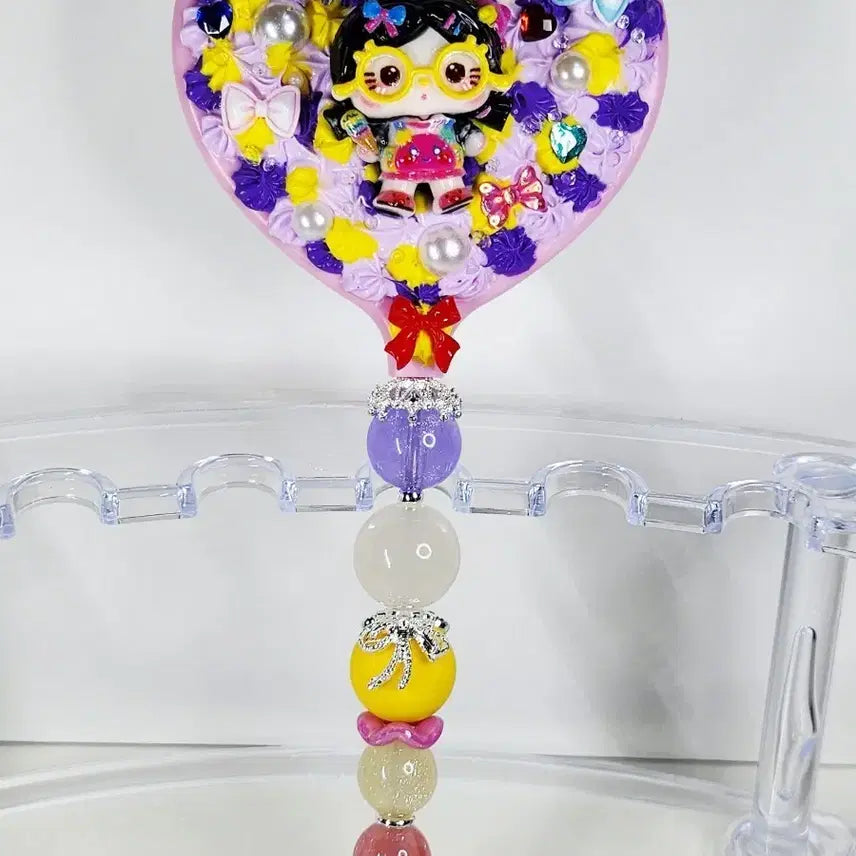[BUNJANG] Handmade Mirror with Glasses Kitty Charm / 안경키티 수제 거울
