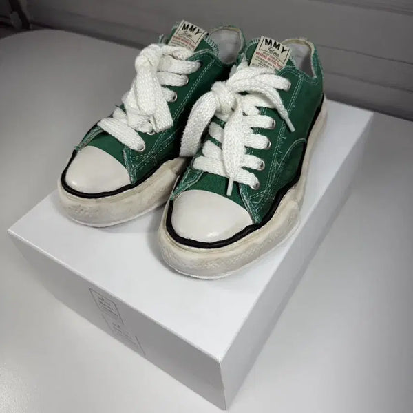 [BUNJANG] Mihara Yasuhiro Peterson DE Sole Canvas Low-Top Sneakers Green / 미하라 야스히로 피터슨 DE솔 그린