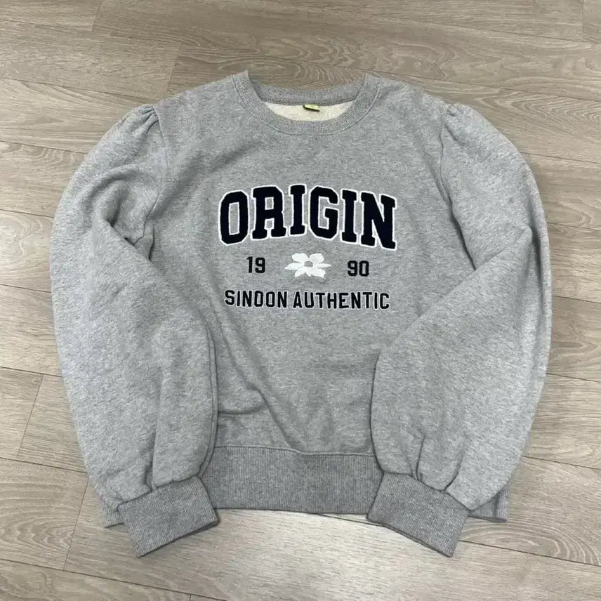 [BUNJANG] SINOON Origin Puff Sweatshirt Grey / 시눈 오리진 퍼프 맨투맨