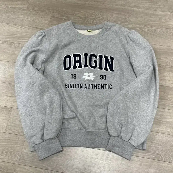[BUNJANG] SINOON Origin Puff Sweatshirt Grey / 시눈 오리진 퍼프 맨투맨