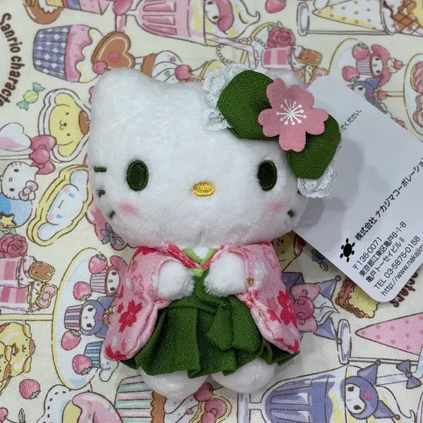 [BUNJANG] Sanrio Hello Kitty Matcha Kimono Mascot Keyring / (정품) 말차 기모노 키티 마스코트 키링