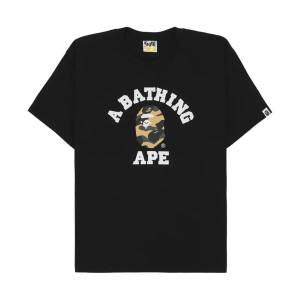 [BUNJANG] BAPE Camo College T-Shirt Black Yellow / 베이프 카모 컬리지 티셔츠 블랙 옐로우