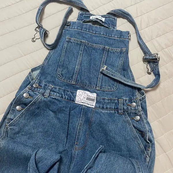 [BUNJANG] Fancy Club Denim Overalls Jumpsuit / 팬시클럽 멜빵바지 점프수트 청바지