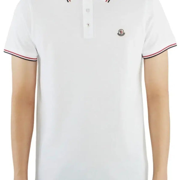 [BUNJANG] Moncler White Polo T-Shirt M / 몽클레어 반팔 PK 카라티 티셔츠 화이트M