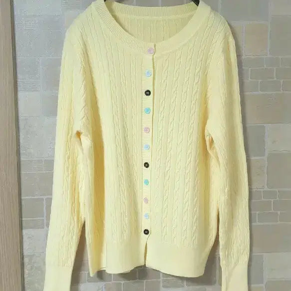[BUNJANG] Women's Yellow Cardigan Knit / 여성 노랑가디건(새옷)