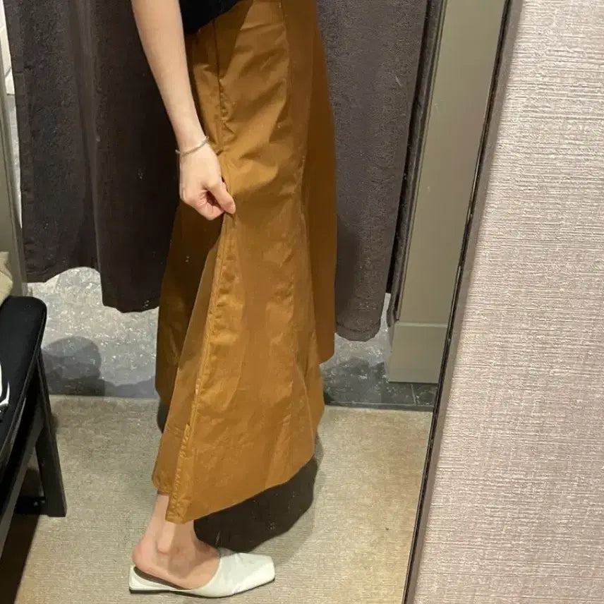 [BUNJANG] Massimo Dutti Slim Detail Poplin Midi Skirt / (새상품) 마시모두띠 심 디테일 포플린 미디 스커트 치마