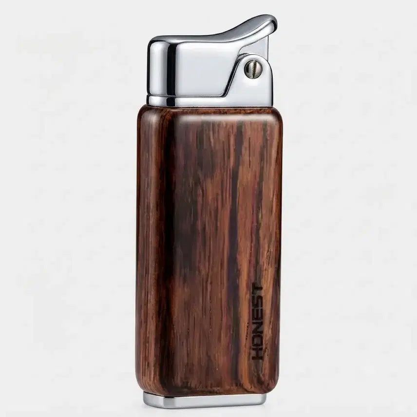 [BUNJANG] Antique Metal & Wood Lighter (Grade S) / 고급 앤틱 메탈 & 우드 라이터 (S급)