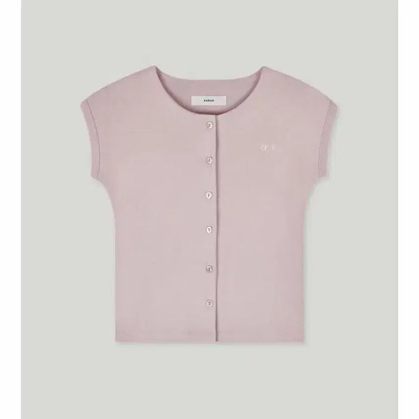 [BUNJANG] Aren Button Point Cap Sleeve Mute Pink / 어랜 버튼 포인트 캡슬리브 뮤트핑크 판매합니다