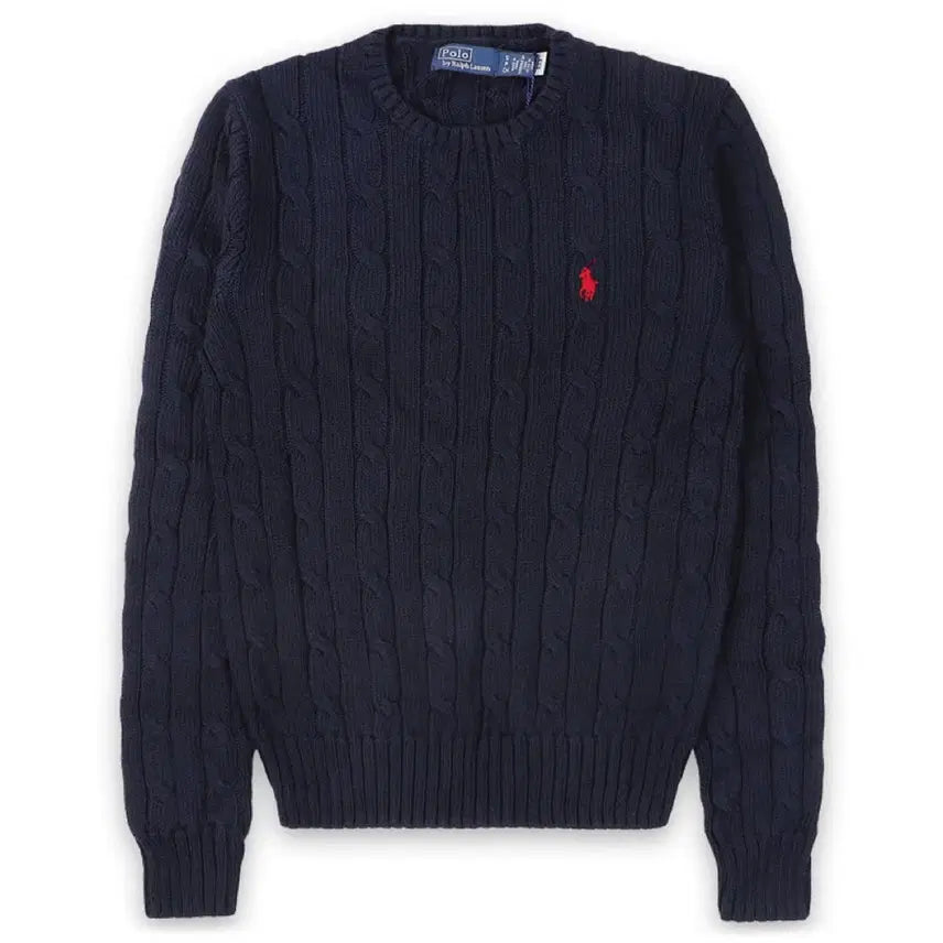 [BUNJANG] Polo Ralph Lauren Cable Knit Sweater Navy / 폴로 랄프로렌 케이블 니트 네이비