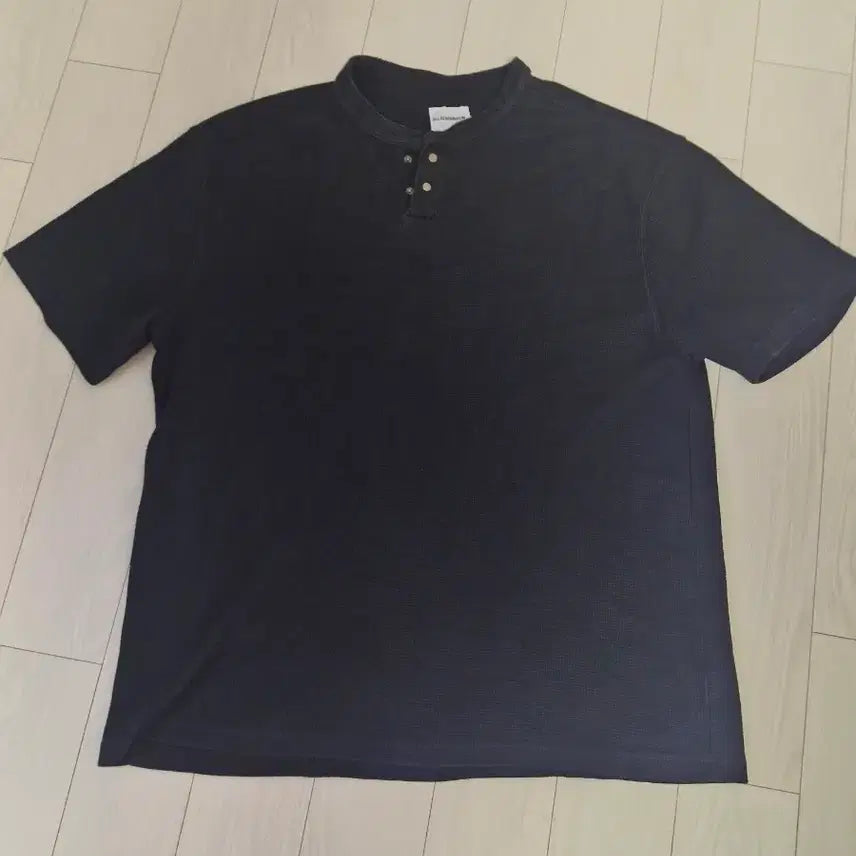 [BUNJANG] Dimitri Black Waffle Henley Neck Shirt / 디미트리블랙 와플 헨리넥