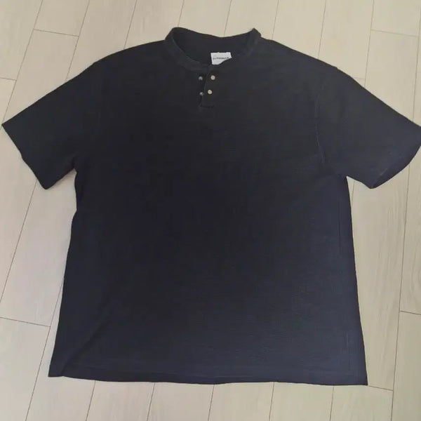 [BUNJANG] Dimitri Black Waffle Henley Neck Shirt / 디미트리블랙 와플 헨리넥