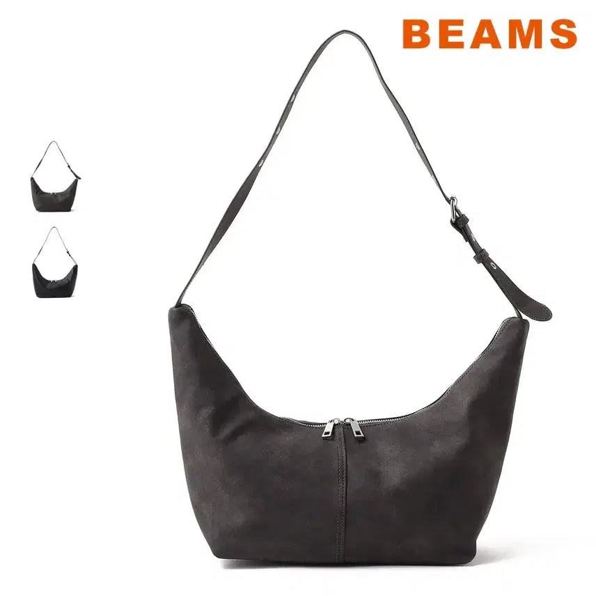 [BUNJANG] BEAMS HEART Faux Leather Half Moon Shoulder Bag / 빔즈 하트 하프문 페이크레더 숄더백