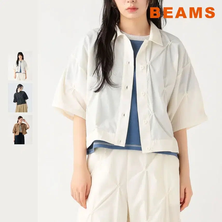 [BUNJANG] BEAMS Heart Pin Embroidery Shirt / 빔즈 하트 핀 자수 셔츠