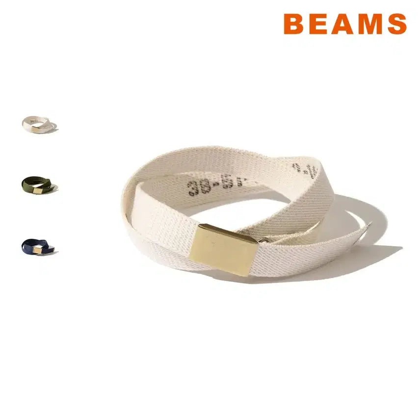 [BUNJANG] Beams Plus Plate Buckle Canvas Belt / 빔즈 플러스 플레이트 버클 캔버스 벨트