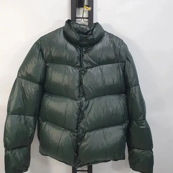 [BUNJANG] TIME Short Puffer Goose Down Jacket Green / 타임 숏패딩 푸퍼 구스다운 자켓 그린 100