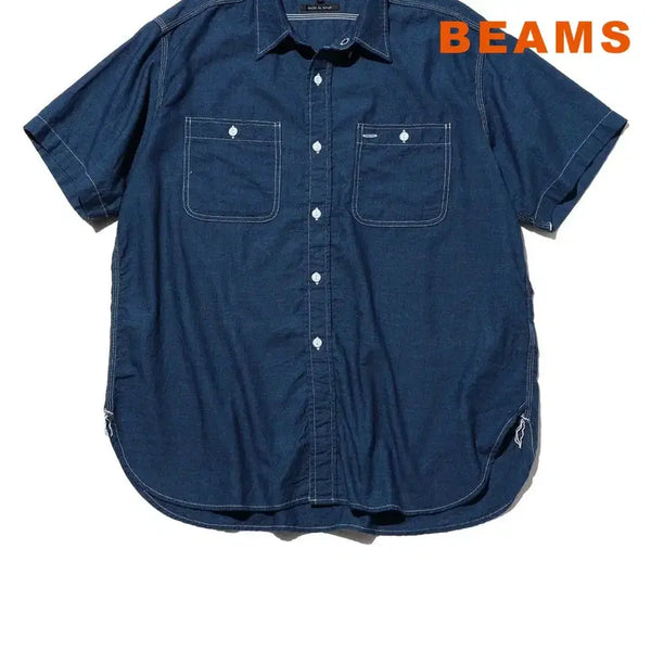 [BUNJANG] Beams Plus Plain Indigo Chambray Work Shirt / 빔즈 플러스 플레인 인디고 샴브레이 워크 셔츠