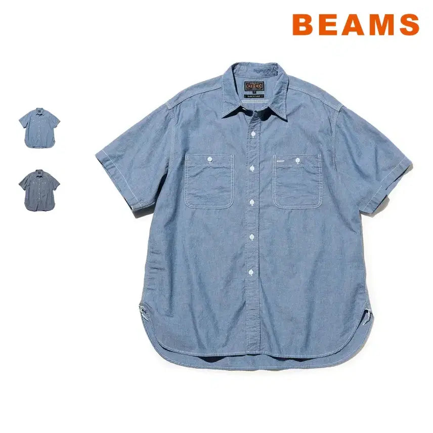 [BUNJANG] Beams Plus Indigo Chambray Work Shirt / 빔즈 플러스 인디고 샴브레이 워크 셔츠