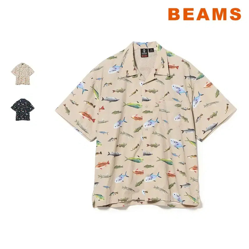 [BUNJANG] BEAMS x Columbia PFG All-Over Print Shirt / 빔즈 별주 콜롬비아 PFG 올오버 프린트 셔츠
