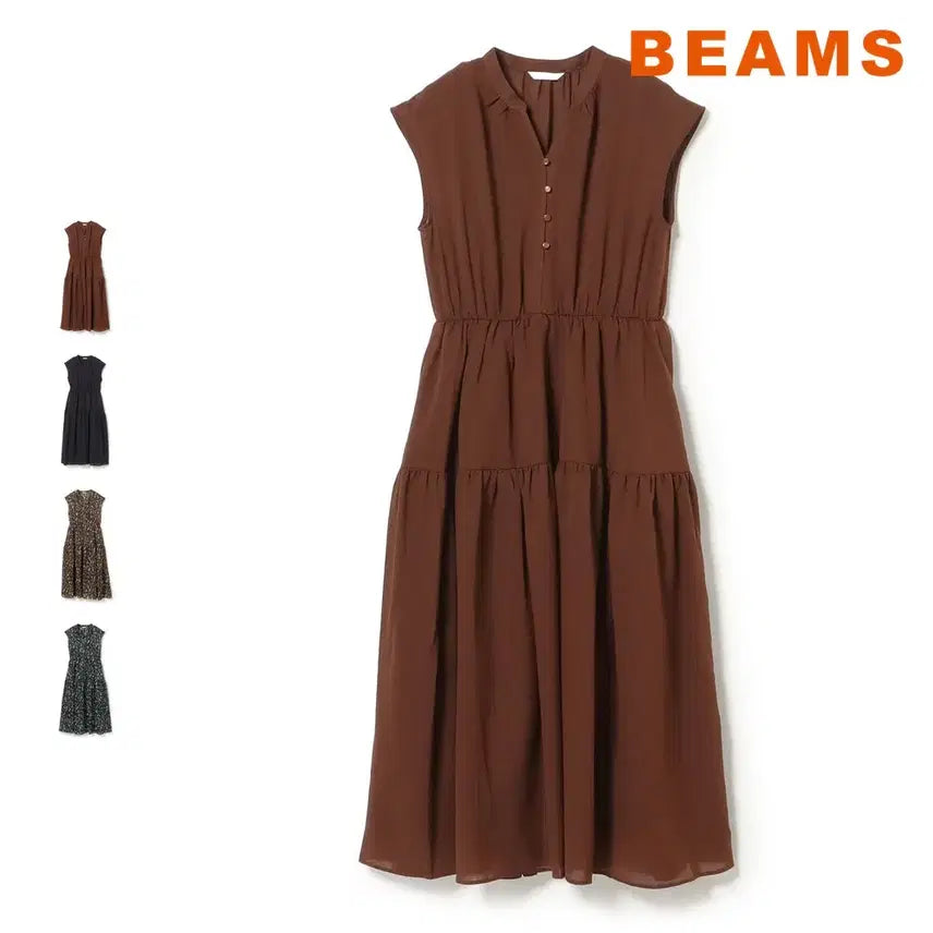 [BUNJANG] BEAMS Heart Skipper Collar Tiered Dress / 빔즈 하트 스키퍼 칼라 티어드 원피스