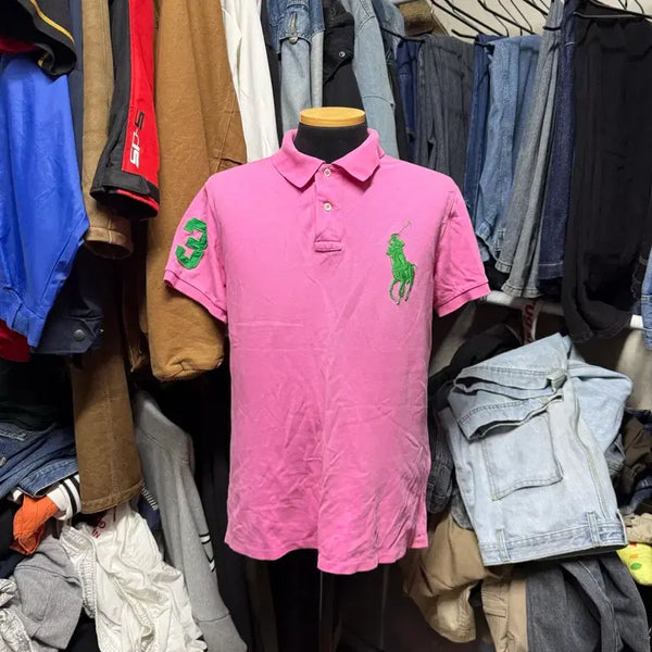 [BUNJANG] Polo Ralph Lauren Big Pony Pink Short Sleeve Polo Shirt L / [L] 폴로 랄프로렌 빅포니 핑크 반팔 카라티