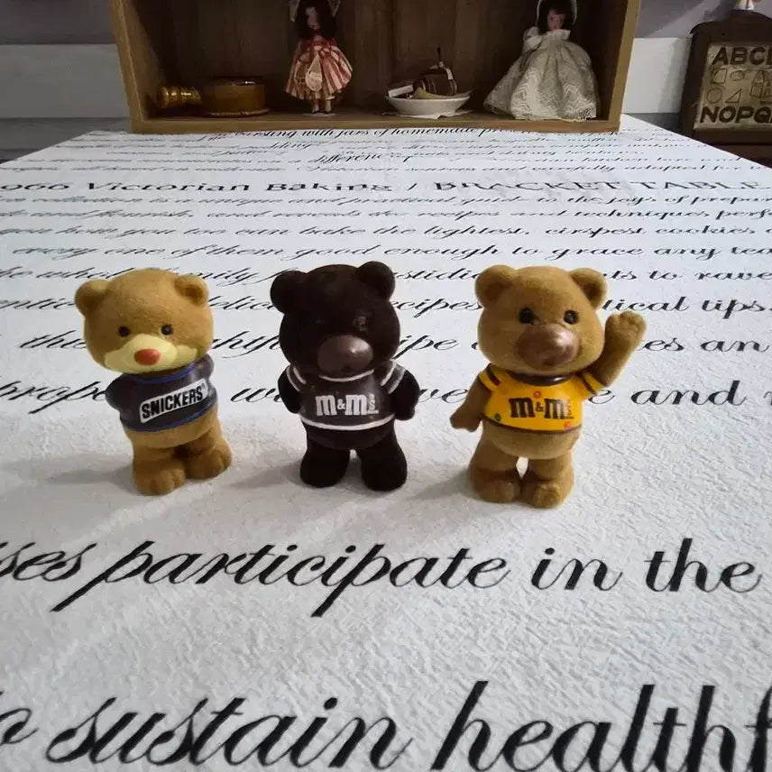 [BUNJANG] M&M's Teddy Bear Figurine Set (3 Types) / m&m 스니커즈 테디베어 피규어 3종 세트