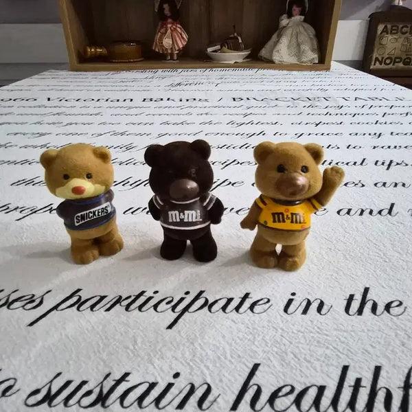 [BUNJANG] M&M's Teddy Bear Figurine Set (3 Types) / m&m 스니커즈 테디베어 피규어 3종 세트