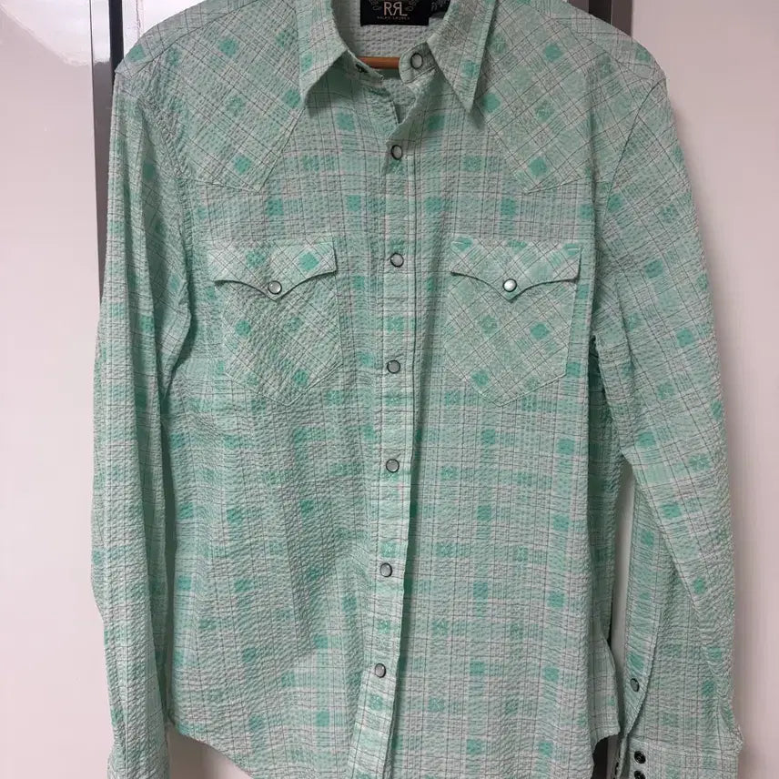 [BUNJANG] RRL Slim Fit Seersucker Western Shirt / 더블알엘 슬림핏 시어서커 웨스턴 셔츠