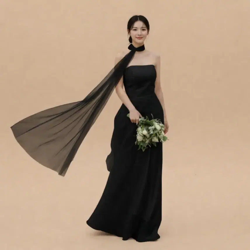 [BUNJANG] Black Wedding Photoshoot Dress / 블랙 웨딩 촬영 드레스