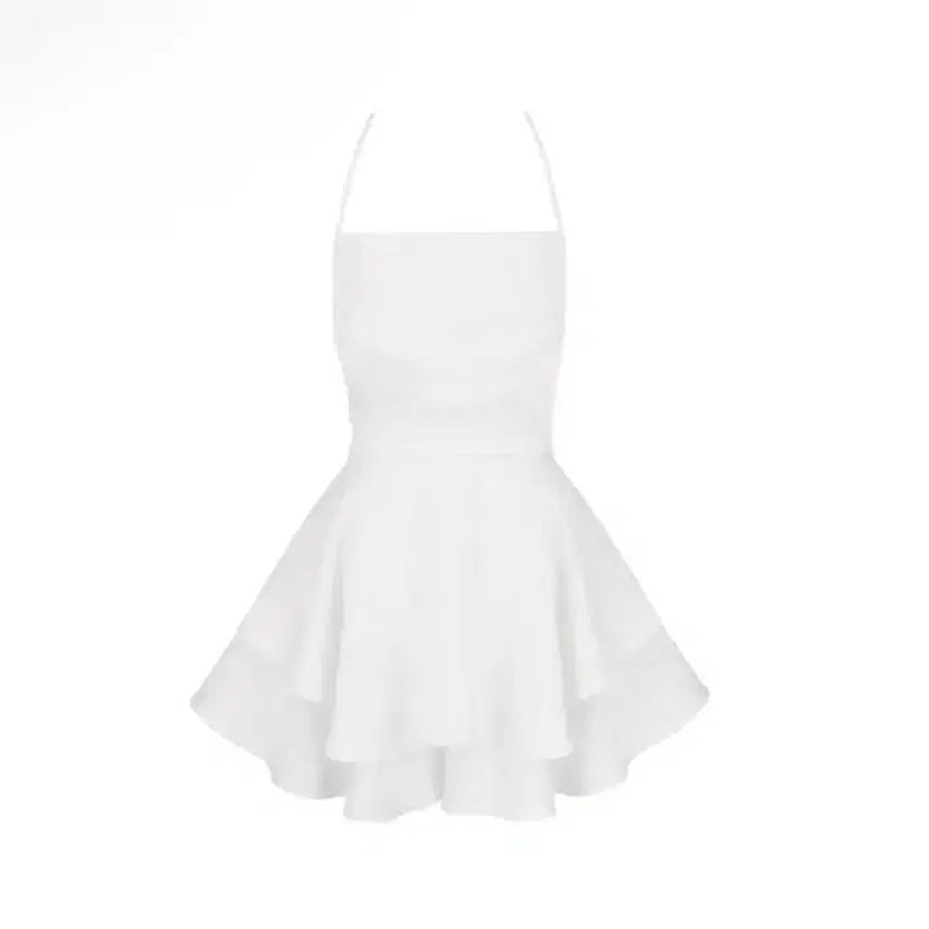 [BUNJANG] Clearsier Romantic Satin Backless Sleeveless Dress White / 클리시어 로맨틱 새틴 나시 백리스 원피스 드레스 화이트