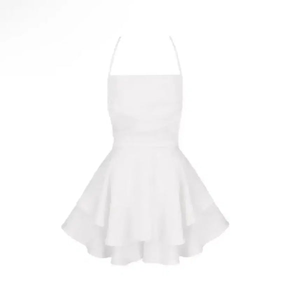 [BUNJANG] Clearsier Romantic Satin Backless Sleeveless Dress White / 클리시어 로맨틱 새틴 나시 백리스 원피스 드레스 화이트