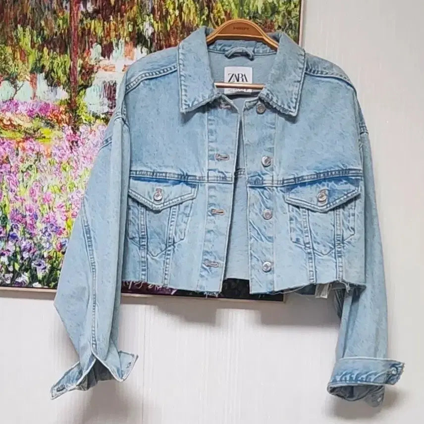 [BUNJANG] Zara Denim Crop Jacket / 자라 데님 크롭 자켓