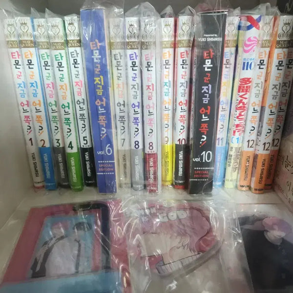 [BUNJANG] Tamon-kun Manga Volumes 1-12 Set with Merchandise / 타몬군 만화책 1~12권 / 지류+카페 굿즈 팝니다