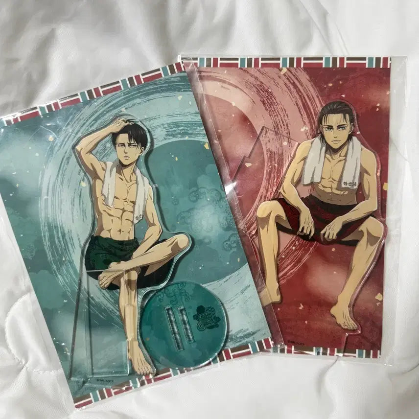 [BUNJANG] Attack on Titan Rakuspa Akihabara Acrylic Standee Eren Yeager & Levi Ackerman Bundle Set / 진격의거인 라쿠스파 극락탕 아크릴 에렌 리바이 일괄 판매