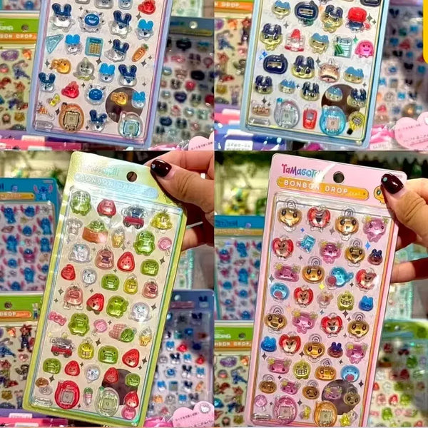 [BUNJANG] Tamagotchi Bonbon Drop 3D Sticker Set (4 Types) / 타마고치 봉봉 드롭 입체 스티커 4종세트 다마고치