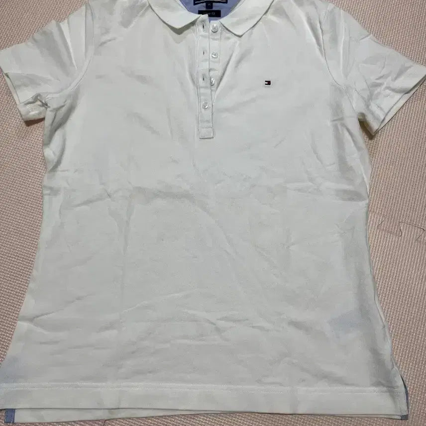 [BUNJANG] Tommy Hilfiger White Short Sleeve Polo Shirt / 타미힐피거 반팔 카라티 흰색