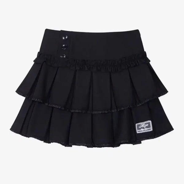 [BUNJANG] Illygo Dolly Pleats Mini Skirt Black S / 일리고 돌리 플리츠 미니 스커트 블랙 S