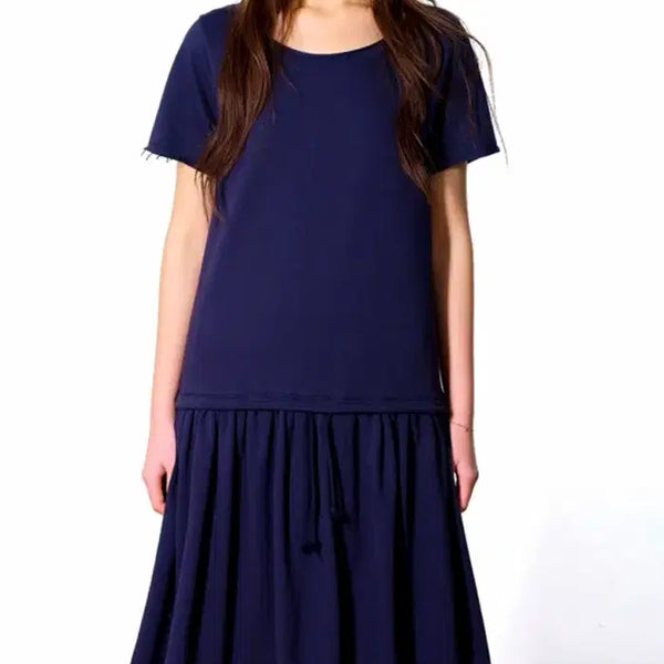 [BUNJANG] KOSEIO 038 Shirring Oversize Dress Navy M / 코이세이오038 셔링 오버 원피스 네이비 M사이즈