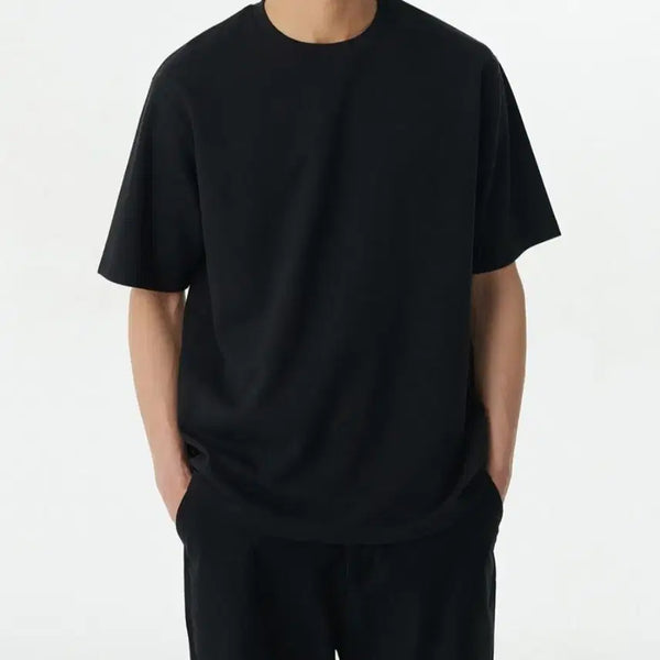 [BUNJANG] Musinsa Standard Optimal Relaxed Crew Neck T-Shirt (Black) / 무신사 스탠다드 옵티멀 릴렉스드 크루 넥 티셔츠(블랙)