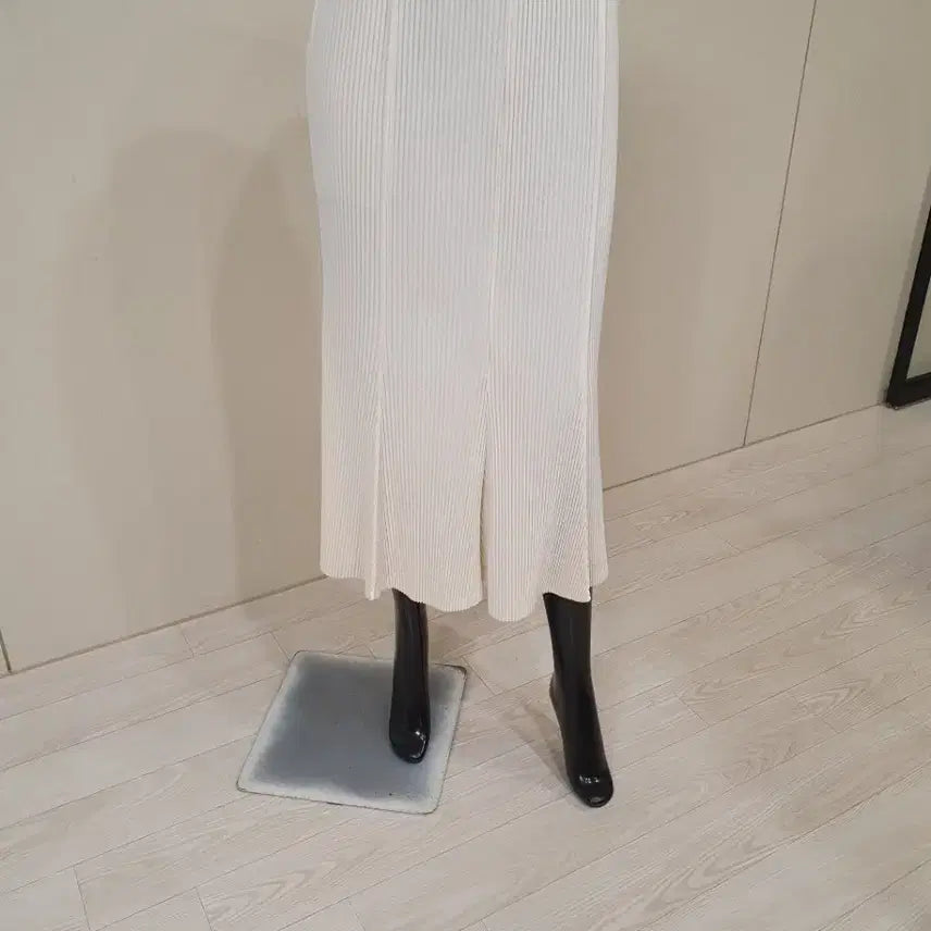 [BUNJANG] Pleats Homme Long Skirt White / 플리츠 옴므 롱 스커트 화이트