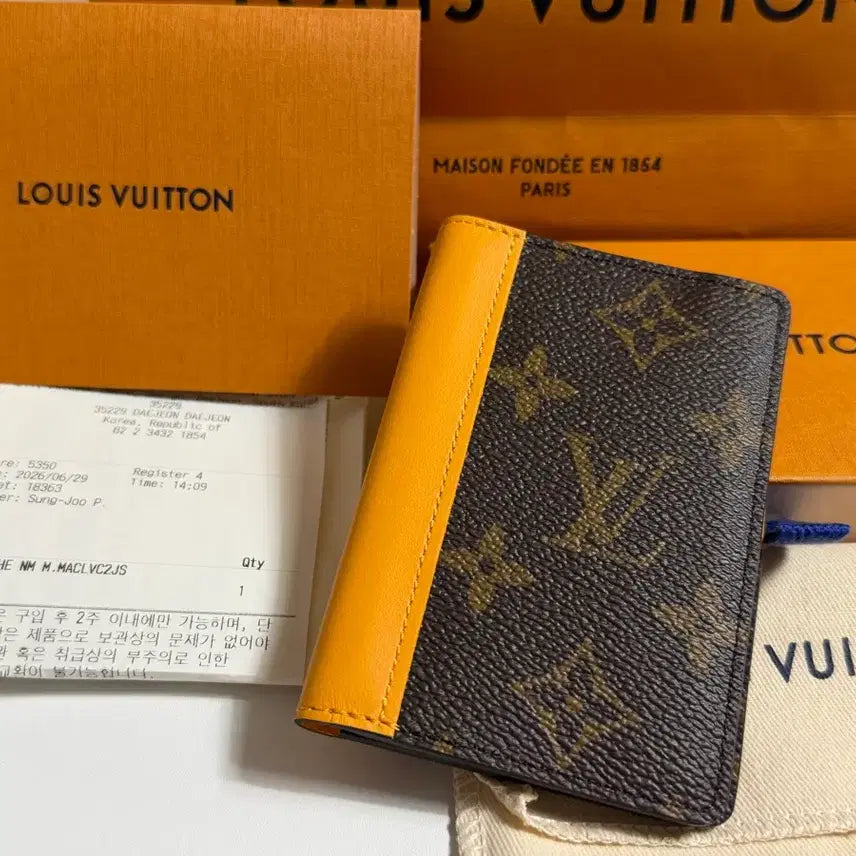 [BUNJANG] Louis Vuitton Pocket Organizer M12834 Saffron Yellow / (정품/새상품) 루이비통 포켓 오거나이저 M12834
