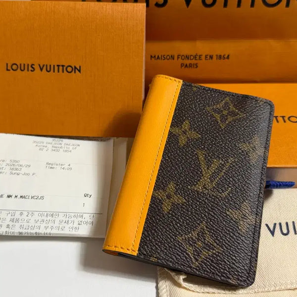 [BUNJANG] Louis Vuitton Pocket Organizer M12834 Saffron Yellow / (정품/새상품) 루이비통 포켓 오거나이저 M12834