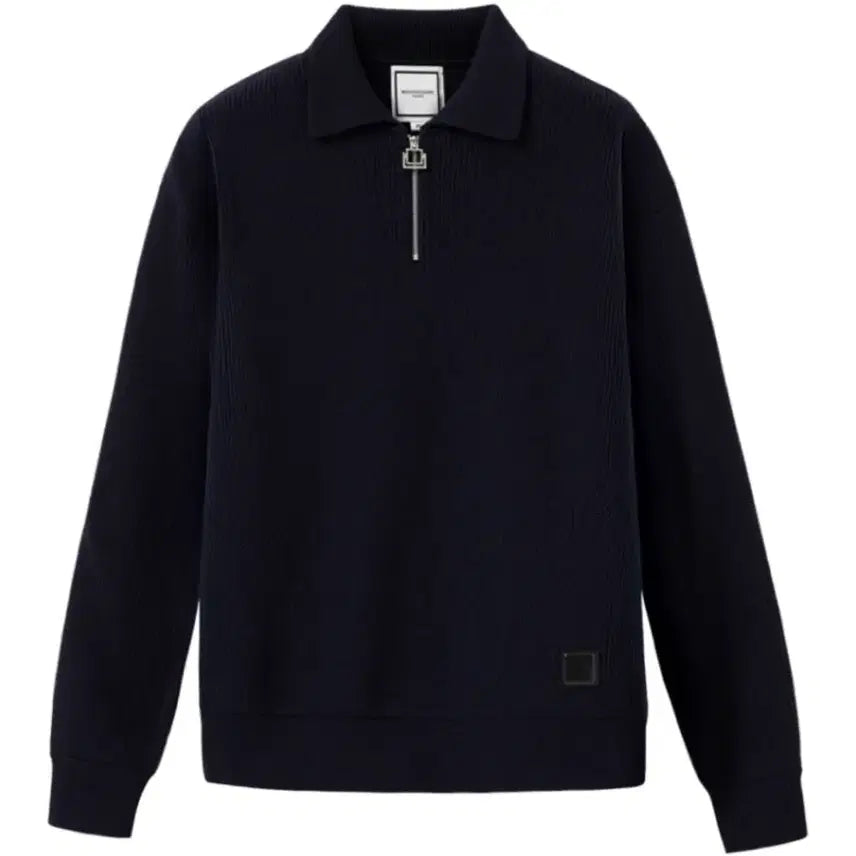 [BUNJANG] Wooyoungmi 24FW Half Zip-Up Sweater Navy / [52] 우영미 24FW 하프 집업 스웨터 네이비