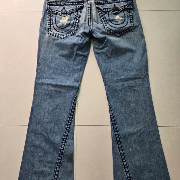 [BUNJANG] True Religion Joey Super T Straight Cut Bootcut Denim Pants / 트루릴리전 조이 수퍼티 사선 부츠컷 데님 팬츠