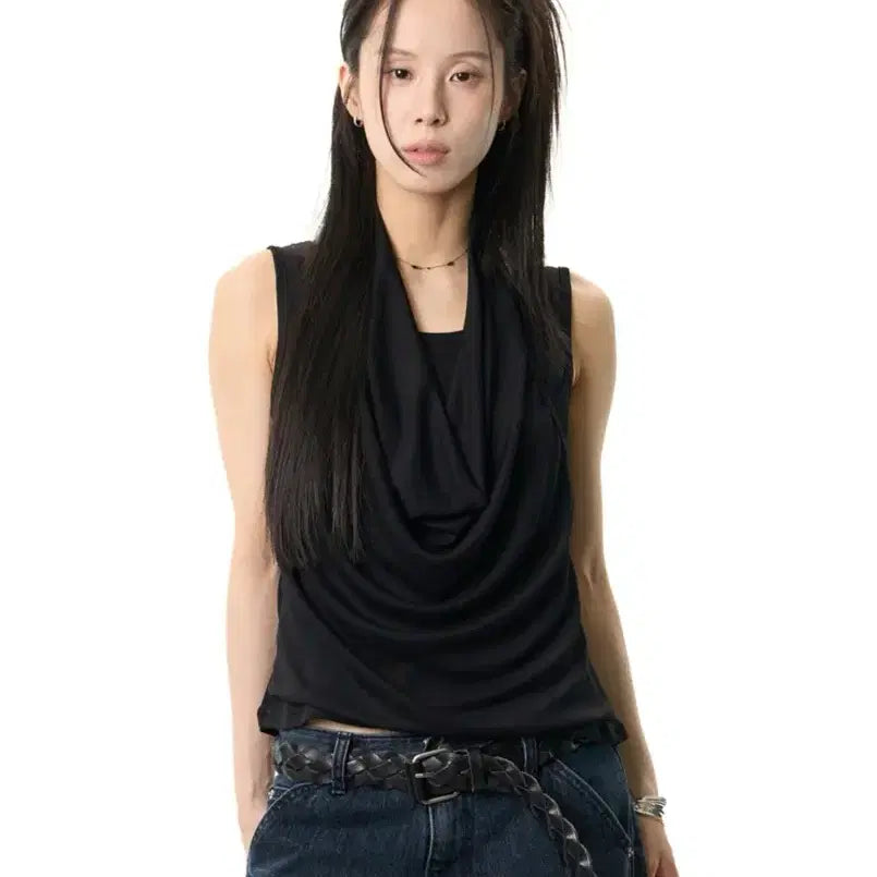 [BUNJANG] REETKEEM Pin Off Sleeveless Black / REETKEEM 릿킴 핀 오프 슬리브리스 블랙