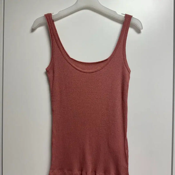 [BUNJANG] Reversible Ribbed Tank Top - Dusty Rose / 리버서블 골지 나시 탑 인디핑크