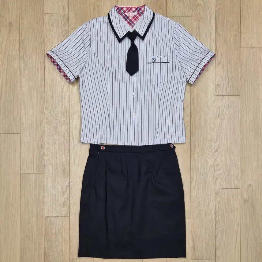 [BUNJANG] Pyeongnae High School Summer Uniform Set: Blouse and Skirt / 여자 교복 하복 블라우스 스커트 치마 세트 (평내고등학교)