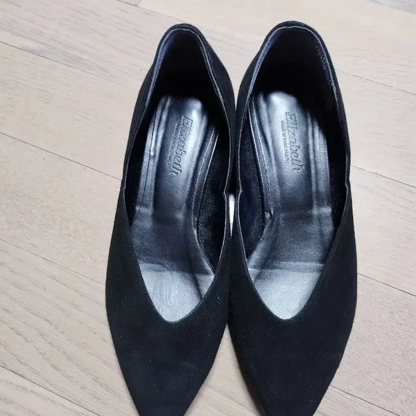 [BUNJANG] Elizabeth Suede Flats Black / 엘리자베스 스웨이드 플랫