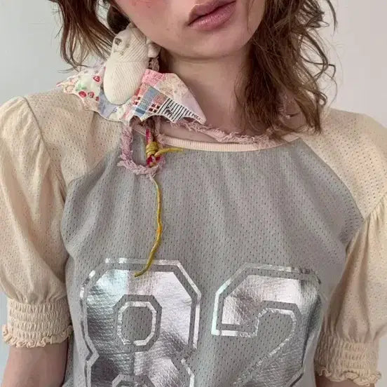 [BUNJANG] Shop Fairy Pad Shoulder Raglan Half Top (Beige) / 샵페어리 pad shoulder raglan half top (beige