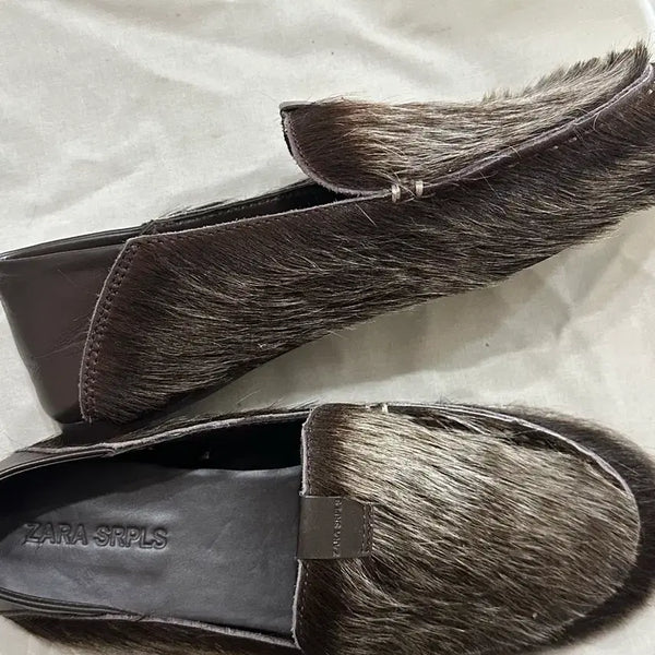 [BUNJANG] Zara Real Hair Loafers / 자라 리얼 송치 로퍼